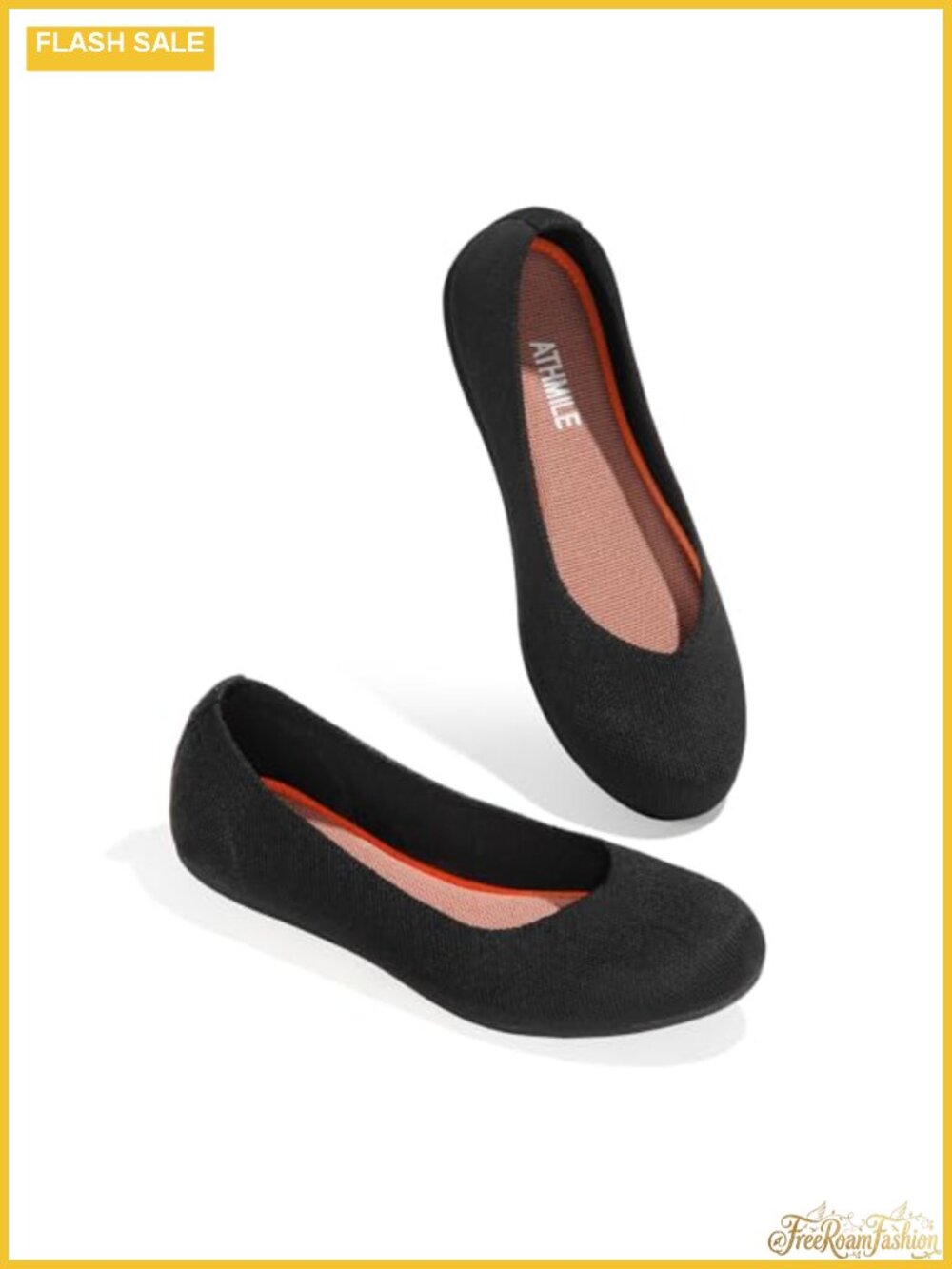Women's Ballet Flats Knit Shoes Round Toe Comfortable Lightweight Slip-On